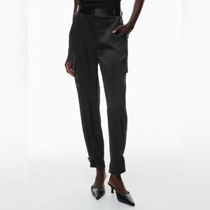 Aritzia/Babton Black Satin Cargo Pants - 00/XXS